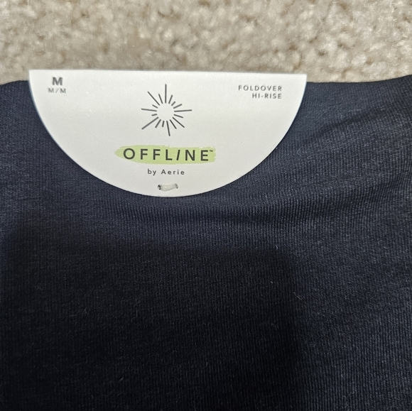 NWT Offline by Aerie Original Foldover Super Flare High Rise Legging in Black - Picture 2 of 8
